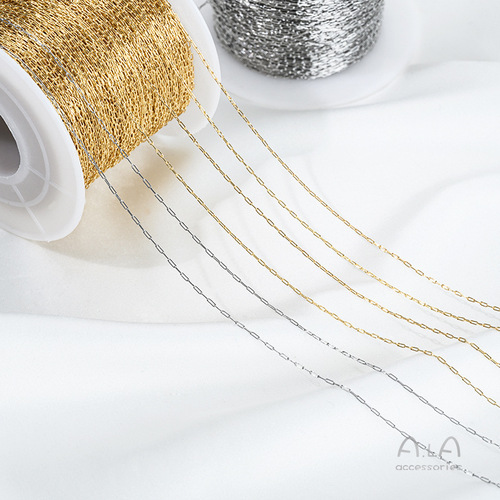 Stainless titanium steel ultra-fine chain 316 stainless steel 14K gold-plated delicate chain DIY crystal pearl necklace chain