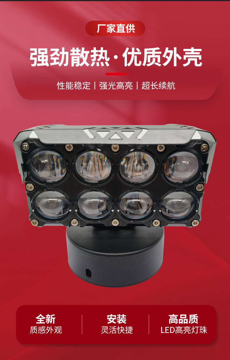 Super bright LED motorcycle light, electric vehicle lens headlight, road lighting light, front illumination light for three-wheeled electric scooters