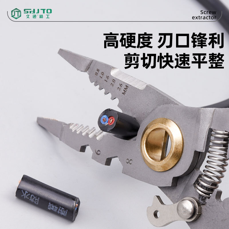 Ventas de fábrica al por mayor pinzas de punta multifuncional cortar electricista doméstico pinzas de piel pinzas plegables pinzas de alambre