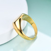 Glossy brand universal ring stainless steel engraved, 750 sample gold, wholesale