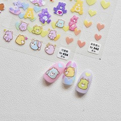 tomoni thin and tough 434 adhesive manicure stickers Japanese stickers 5d nail stickers rabbit star dew bear stickers