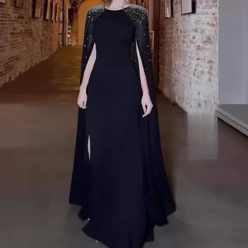 2024 Autumn and Winter New Cross-Border Foreign Trade Women's Clothing Independent Site Ebay Rhinestone Evening Dress 2024 Autumn and Winter New Cross-Border Foreign Trade Women's Clothing Independent Site Ebay Rhinestone Evening Dress