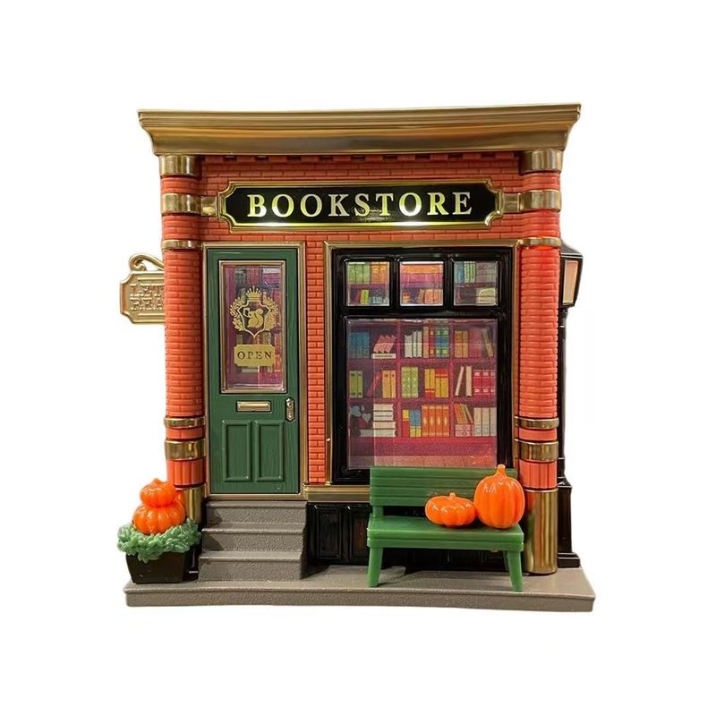 跨境新品Micro Night Light Bookstore微型夜灯书店氛围摆件小屋|undefined