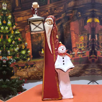Cross border christmas Snowman lantern Pendant resin Resin crafts Home Furnishing ornament