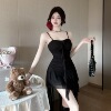 Ruffle edge trailing camisole dress for women's summer fashion temperament sexy slim irregular dress