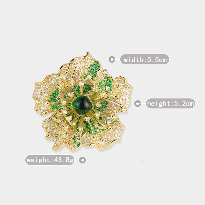 Heavy Industry Design Big Flower Brooch Original Court Style Flower Pin_voghion.com