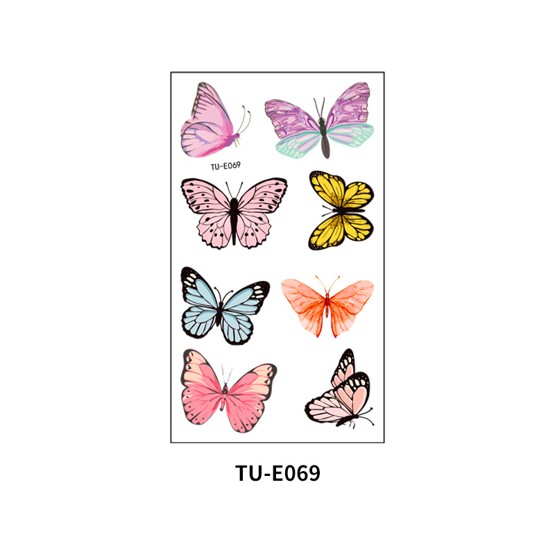 Pegatinas de tatuaje al por mayor nuevas pegatinas de tatuaje de mariposa sudor impermeable niños acuarela color de dibujos animados pegatinas de tatuaje temporal