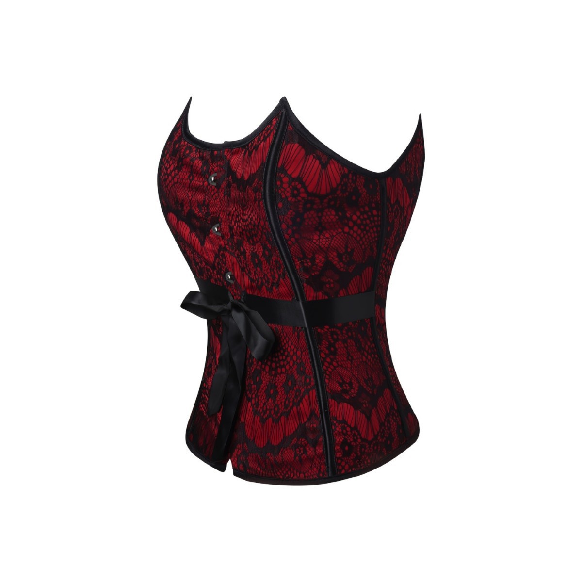 Europa y los Estados Unidos negro y rojo frente correa abdominal damas cintura cintura belleza corte hueso de pescado túnica