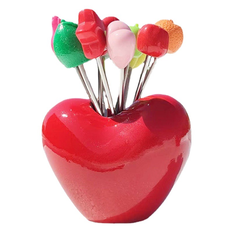 Tenedor de fruta de acero inoxidable creativo hogar occidental tenedor Tenedor de pastel Tenedor de postre traje de regalo de los niños Tenedor