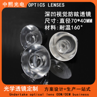 70*40mm Deep Concave Anti-Glare Cob Lens Downlight Lens Rail Light Lens Ceiling Light Lens