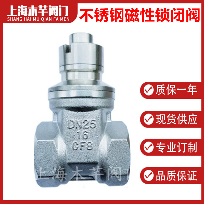 Z15X-16P不锈钢磁性加密锁闭阀防盗锁闭阀带锁闸阀