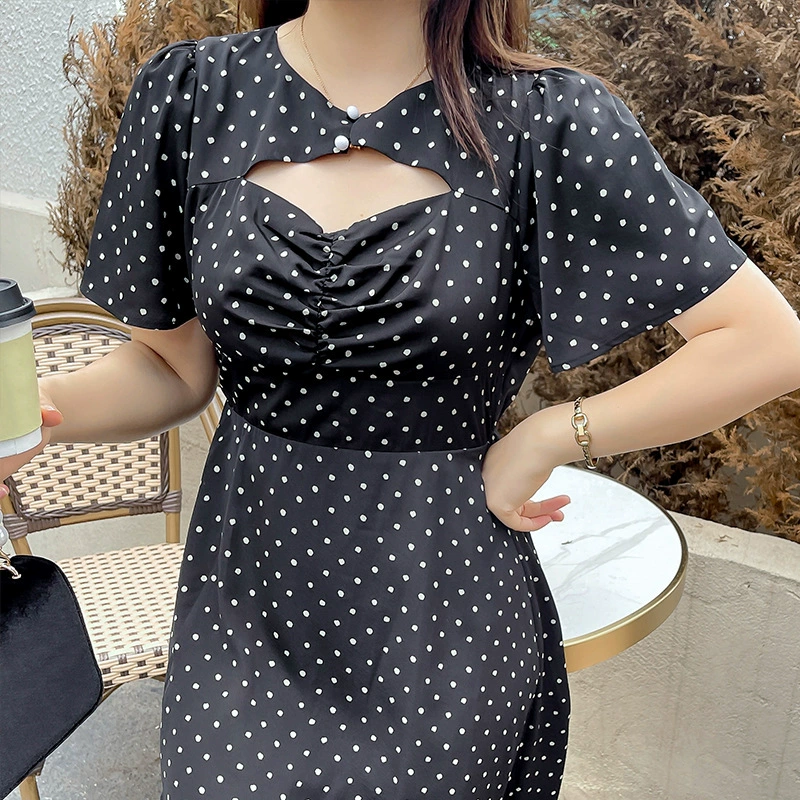 Летнее приталенное платье с подтяжками, юбка, plus size