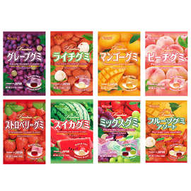 日本进口零食 Kasugai春日井葡萄荔枝草莓什锦水果味果汁橡皮软糖