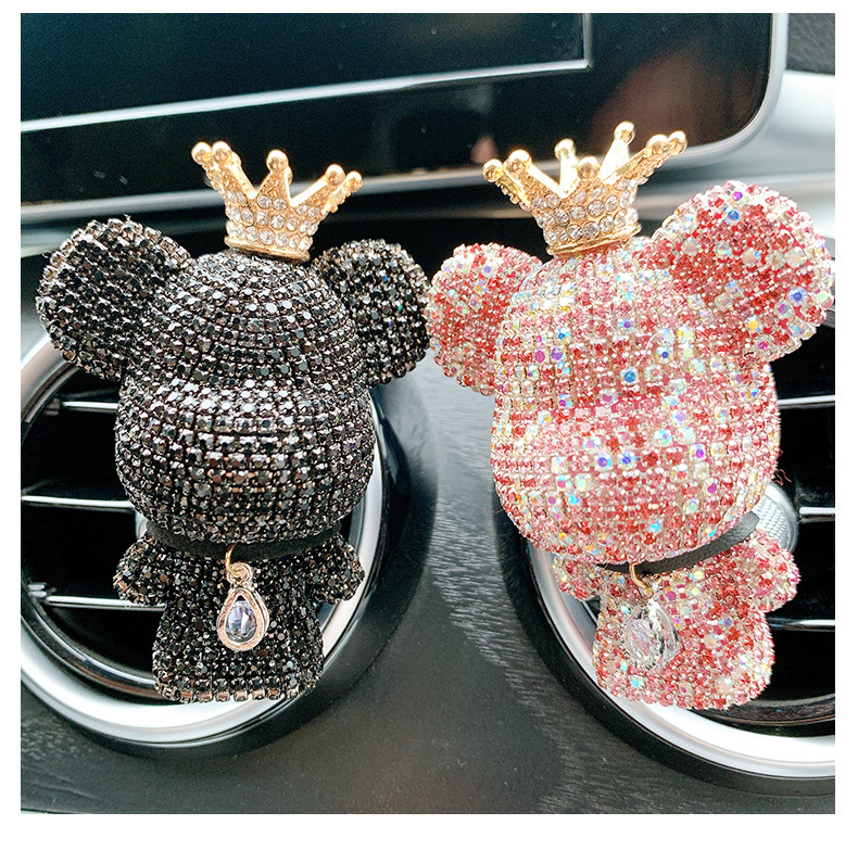 New rhinestone violent bear creative car decoration air outlet car aromatherapy Diamond-embedded car accessories factory wholesale