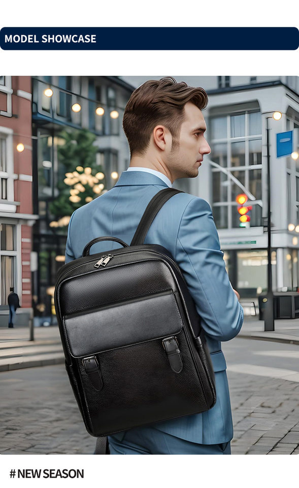 Ba lô nam da bò thật Marante 30×15×40 cm, túi đựng laptop 16 inch — Ba lô 332, Ba lô thường ngày 9008, 8486 Ba lô, Balo vân cá sấu 2283 chi tiết 50