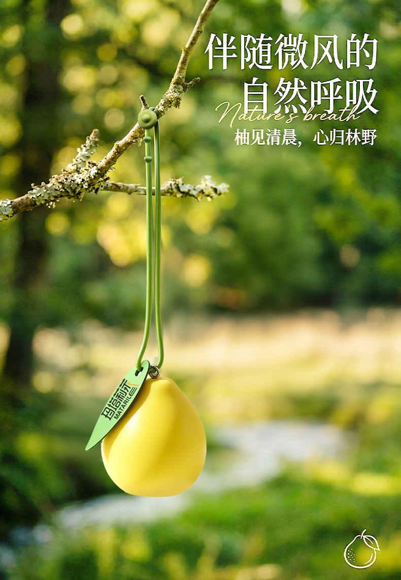 Original car air freshener pendant, car interior fruit grapefruit diffuser hanging ornament, odor-removing fragrance car decoration