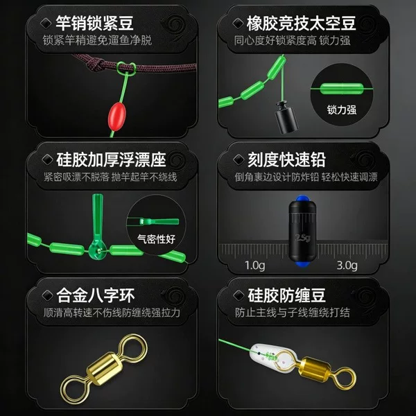 Complete set of fishing line, leader line, and hook set, pre-tied double-hook fishing line, fishing gear and supplies for Taiwanese-style fishing
