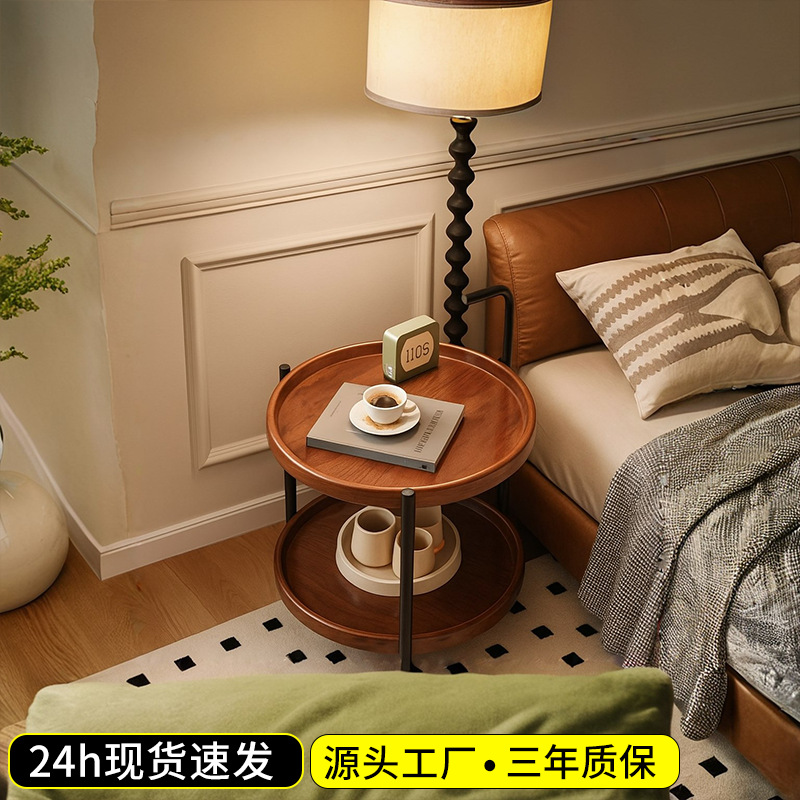 Mesa de té móvil dormitorio mesas de cabezal de cama nuevo estante carro pequeño sofá doméstico pequeño lado mesas redondas