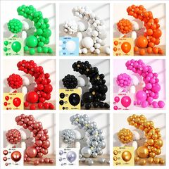 Cross-border AliExpress same color latex balloons party graduation baby wedding festival birthday balloon chain set decoration