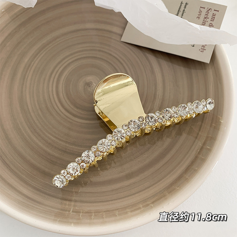 Korean Style Rhinestone ins Pearl Hairpin Women's Back of Head Large Grab Clip Hair Grab Hairpin Top Clip Shark Clip Headwear
