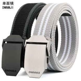 Canvas Belt Men's Automatic Buckle Smooth Buckle Belt Casual Work Pants with Korean Style Student Youth Military Training Outdoor