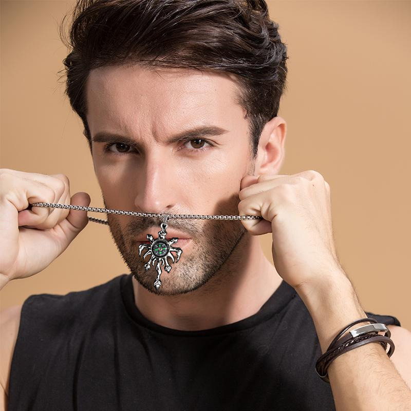 Moda hip hop suéter cadena joyería militar marca de acero inoxidable COLLAR COLGANTE de fábrica al por mayor de acero titanio accesorios collar de los hombres