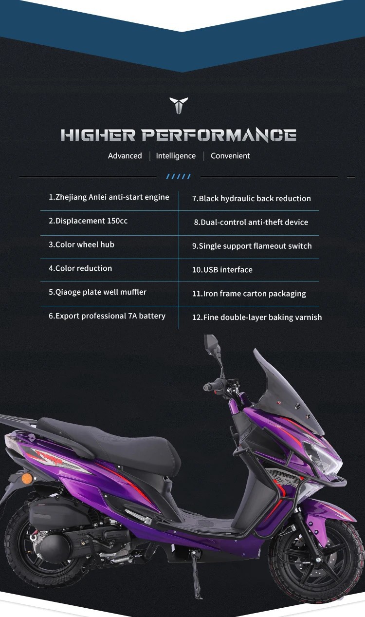 New Year's Export Specializes in Jch2.0 Saber-Tooth Tiger Motorcycle 150Cc Adult Gasoline Scooter, Fuel-Efficient and Economical