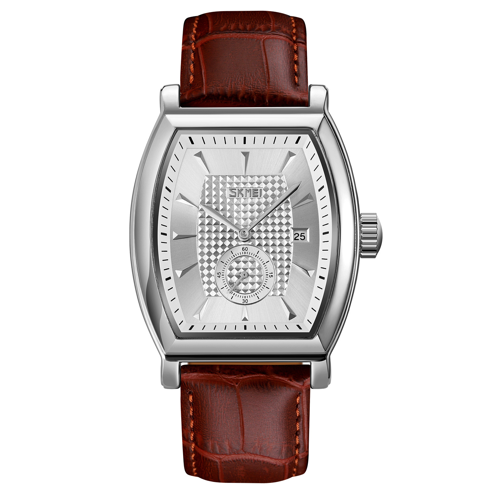 Barril de vino cuadrado hombre reloj correa impermeable calendario relojes de cuarzo regalos personalizados mayoristas de comercio exterior