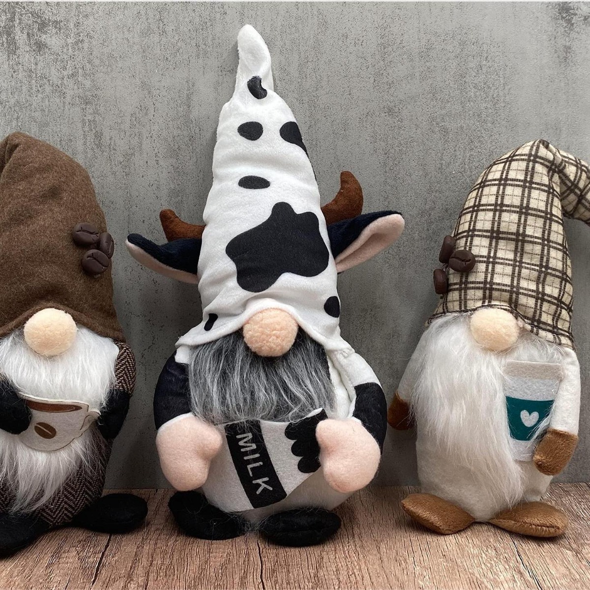 Nuevo Estilo nórdico serie de café Rudolf muñeca sin rostro muñeca ventana decoración de escritorio café Festival muñeca