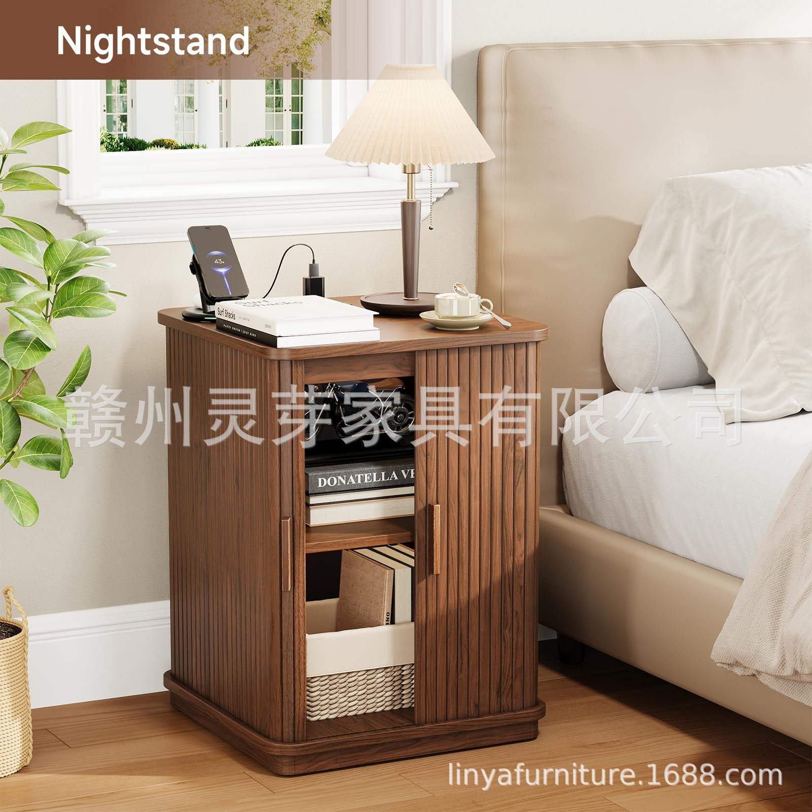 Comercio exterior transfronterizo Amazon móvil de rollo de rejilla gabinete de mesas de cabecera de cama sala de estar simple sofá lado de varias mesas de almacenamiento