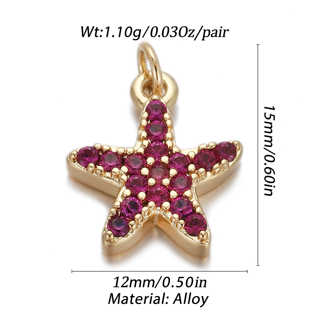 4g Weight Pendant Jewelry Making Type Gold Plated Plating Material Zircon Inlay Material 1 Piece Quantity Holiday, Daily Occasion Copper Material Geometric, Star, Moon Pattern Women's Gender Enamel Design Simple Style Style 1 Piece Copper Zircon Gold Plated Geometric Star Moon Pendant 4