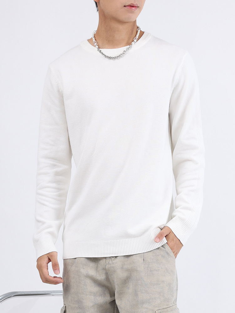 Uniqlo ropa de hombre 2024 invierno vestir suéter de hombre de alto nivel camisa de punto de cuello redondo base camisa de manga larga para hombre