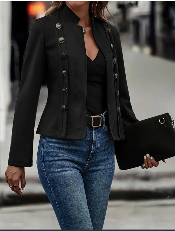 Women's Retro Double-breasted Velvet Jacket For Elegant Autumn_voghion.com