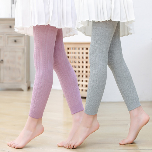 Girls' leggings, spring and autumn thin-style baby base-layer socks, mid-to-large children's outerwear, children's cropped pants, pantyhose, kids' tights.