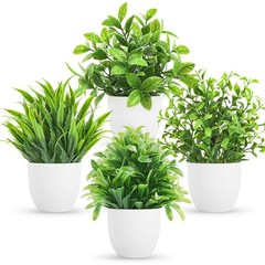 越境貿易卸売 模造緑植物鉢植え リビングルーム装飾 緑植物ユーカリ 人工模造造花 小盆栽