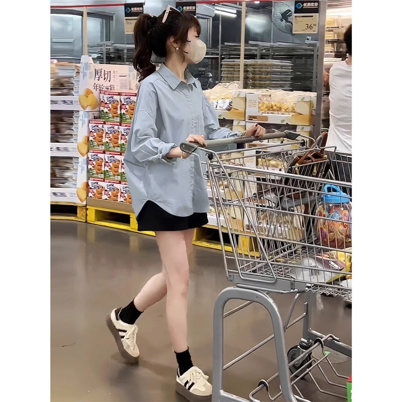 早秋装小衫休闲白衬衫女上衣初秋款新款2025爆韩系衬衣高级感寸衫|undefined