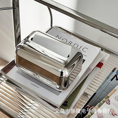 軽くて豪華な電気めっきのティッシュの箱の磁気はスプリングの客間を持って紙の収納箱を引き出します。