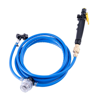 Car Film Application Tools, Invisible Car Wrap Installation, High-Pressure Spray Bottle, Pressure Spray Bottle, Filter Straight Pipe, Metal Spray Nozzle (Car cleaning tools) - blue-pipe-with-filter-and-black-nozzle