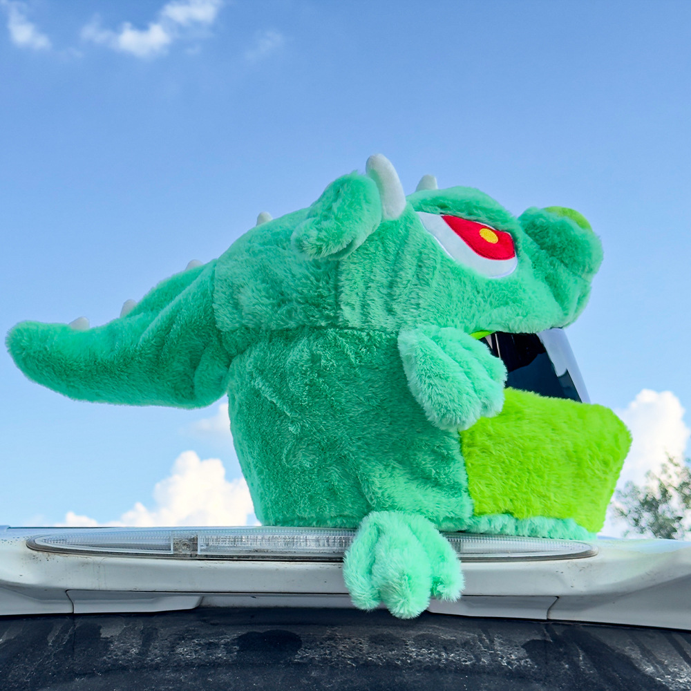 Cross-Border Motorcycle Helmet Cover Plush Hood Personalized Cute Little Green Dragon Warm Knight Helmet Full Helmet Cover