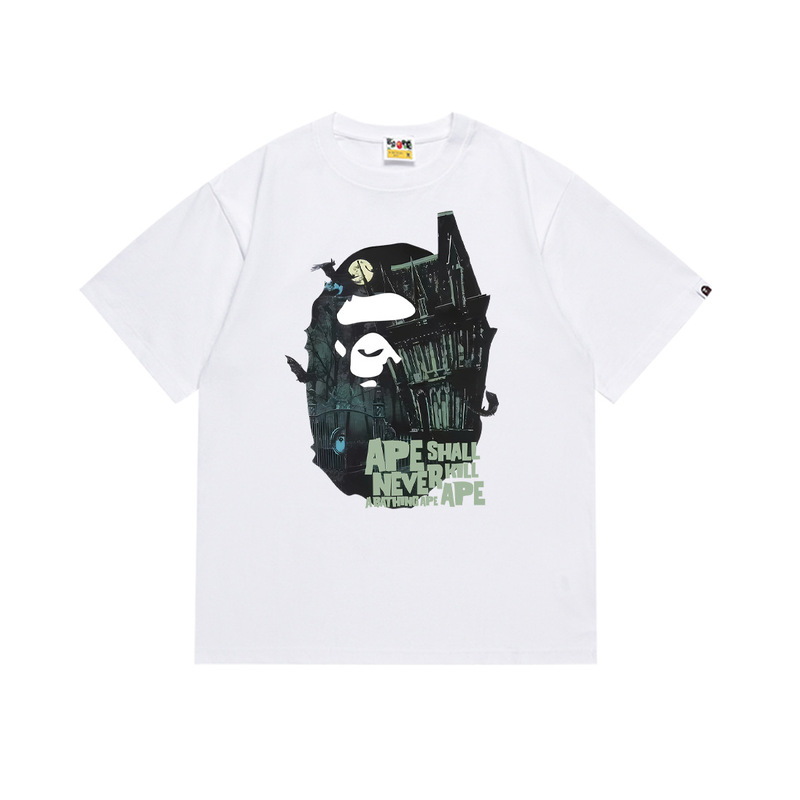 国境を越えた売れ筋BAPE X Miami International MIAMIジョイント漫画男女同型半袖スポーツTシャツトレンディブランド|undefined