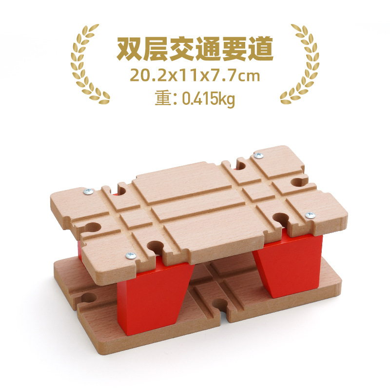 木のトーマツの列車のばら売りの軌道の部品のバリケードのプラットホームの軌道のシーンの益智のおもちゃ