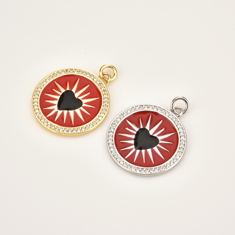 925 Sterling Silver Material 1 Piece 17*16mm 17*19mm 19*22.5mm 925 Sterling Silver Zircon Hand Heart Shape Eye Pendant