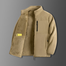 加厚保暖羊羔绒立领夹克外套男新款抓绒衣男士冬季休闲摇粒绒卫衣