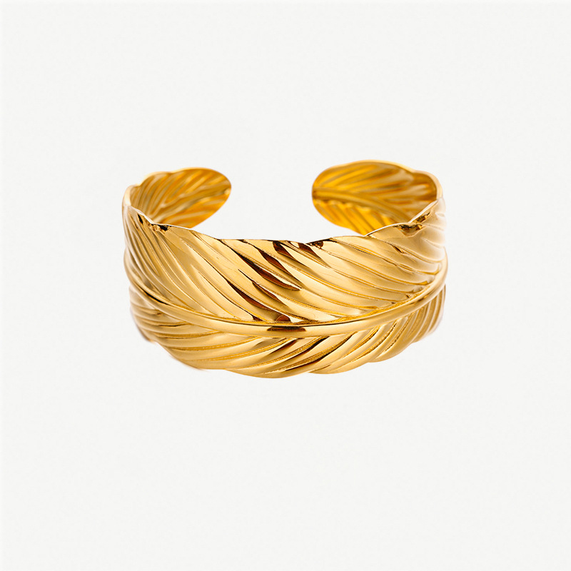 Tina transfronteriza estilo europeo y americano pulsera de flores de acero inoxidable temperamento de titanio de acero de 18k pulsera de oro INS joyas de estilo image 12