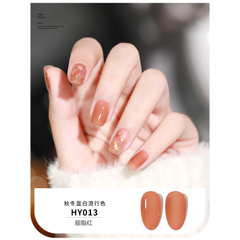 KaSi hielo transparente nude esmalte de uñas pegamento 2023 nuevo verano popular Jade grasa jalea transparente Rosa esmalte de uñas especial