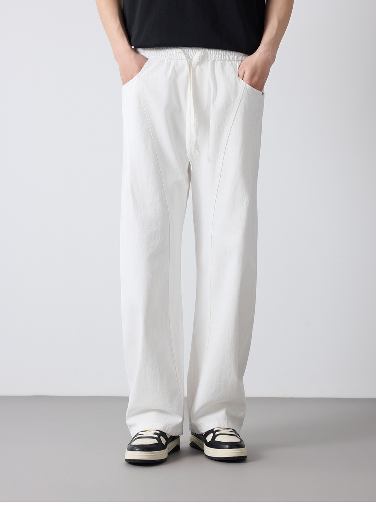 Quần jean nam ống rộng phong cách Mỹ chất liệu cotton — đen chi tiết 13