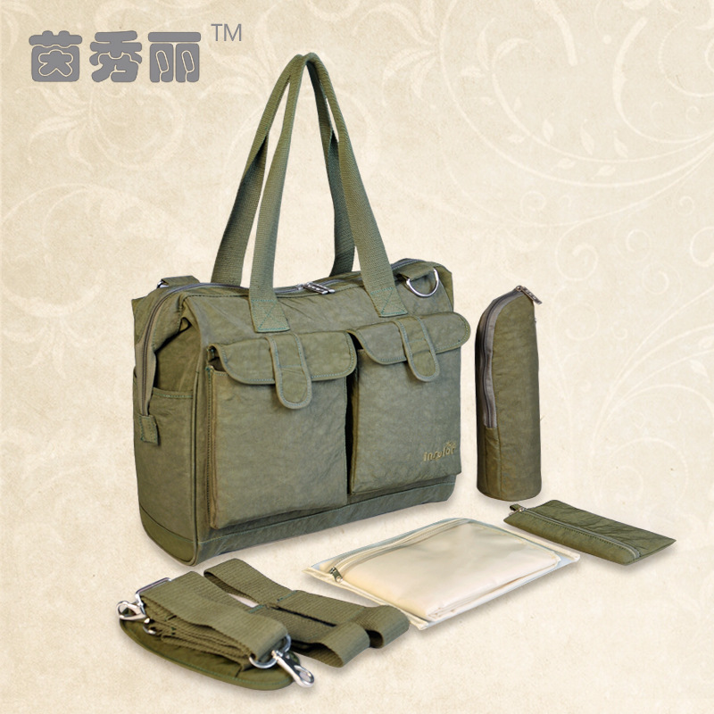 Bolsa multifuncional de hombro para mamás de gran capacidad de lavado con agua de nylon para madres y bebés fuera de la bolsa de mamá al por mayor transfronteriza