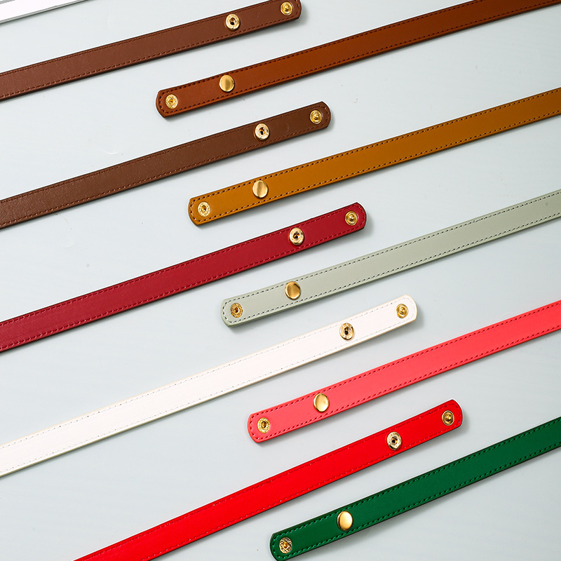 Button bag shoulder strap leather handle bag strap bag accessories PU shoulder strap crossbody black strap crossbody leather handle