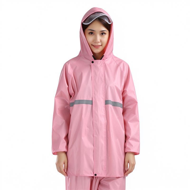 跨境东南亚分体式雨衣雨裤套装女款莫兰迪全身防暴雨骑行反光雨衣