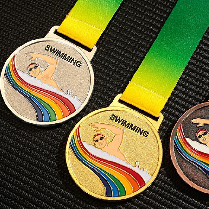 Medalla de metal Maratón Juegos Medalla de oro Jardín de infantes Medalla de oro, plata y bronce Honor Listado Producción